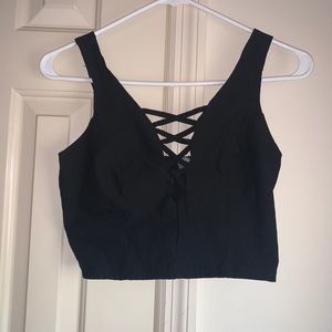 Black cross cross crop top